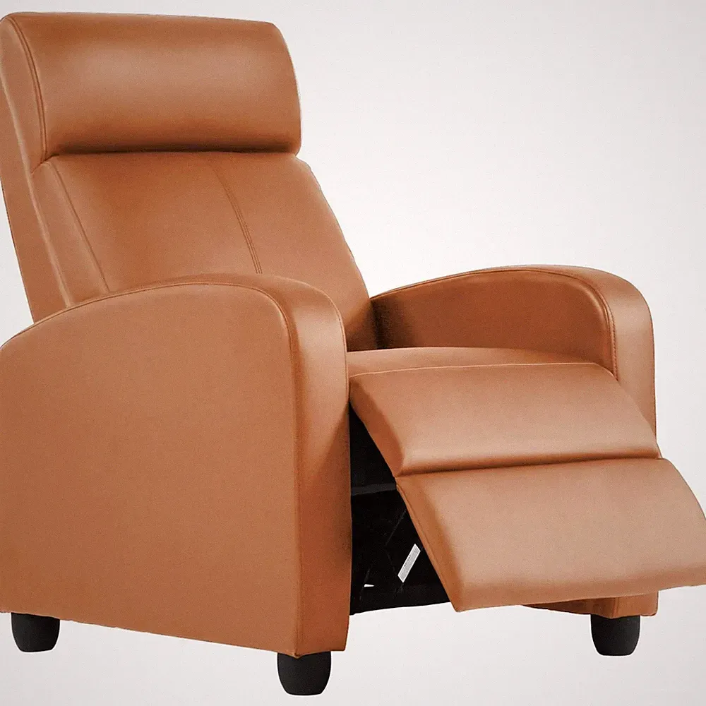 Bestoffice PU Leather Contemporary Manual Reclining Chair with Zero Gravity, Bla