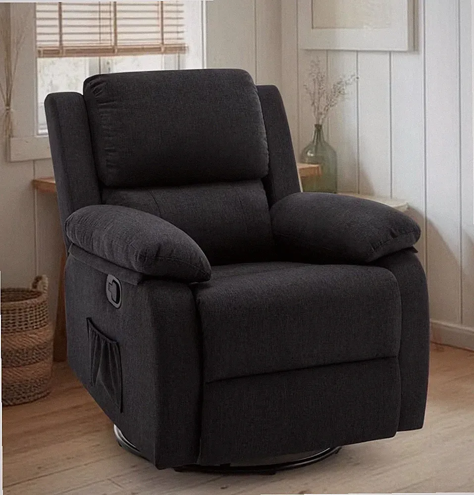 Contemporary Recliner with Gold Base
