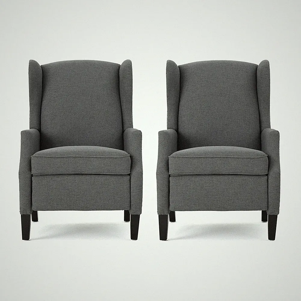 Contemporary Wall Away Recliners Set of 2